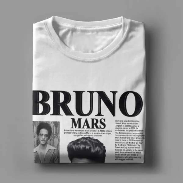 Bruno Mars T-Shirt Novelty Pure Cotton